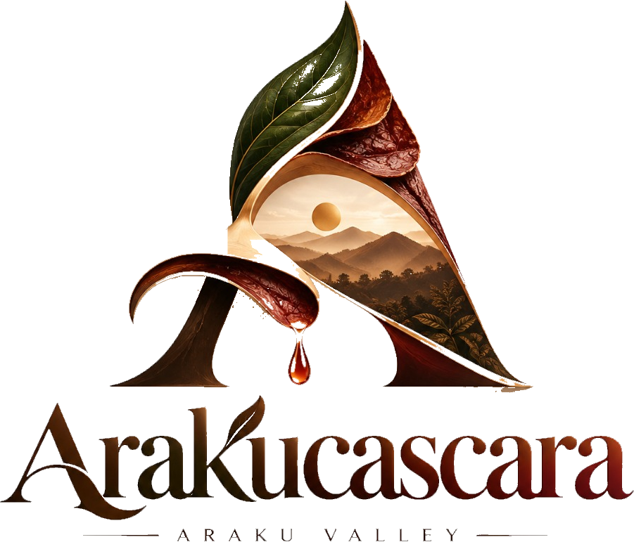 Arakucascara Araku Valley botanical logo